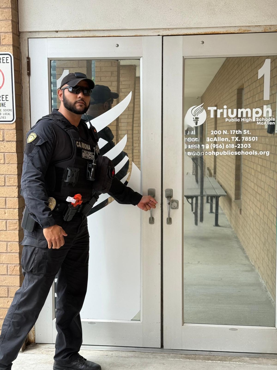 CJC Security armed officer at Triumph Public High School McAllen TX
